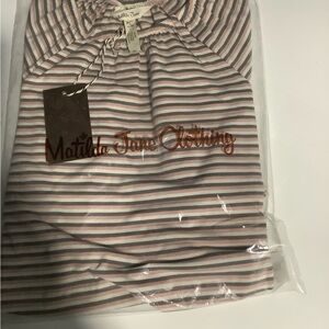 Matilda Jane girls size 2 green pink striped top new with tags